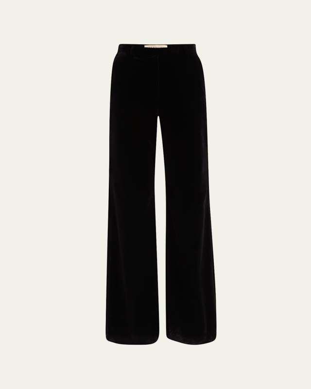 Velvet Wide-Leg Pants